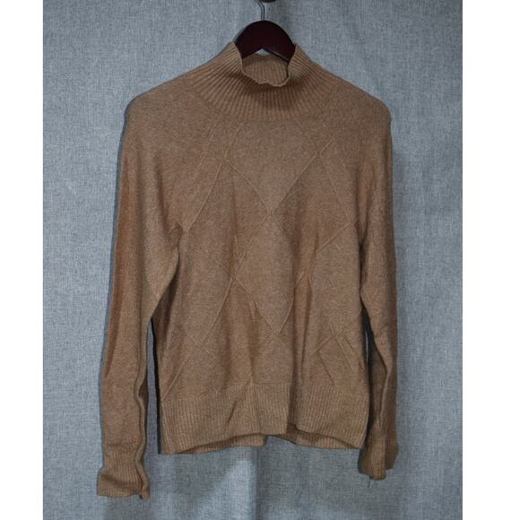 NWT Banana Republic x Repreve Camel Mock-Neck Diamond Knit Sweater –Small - Picture 1 of 4